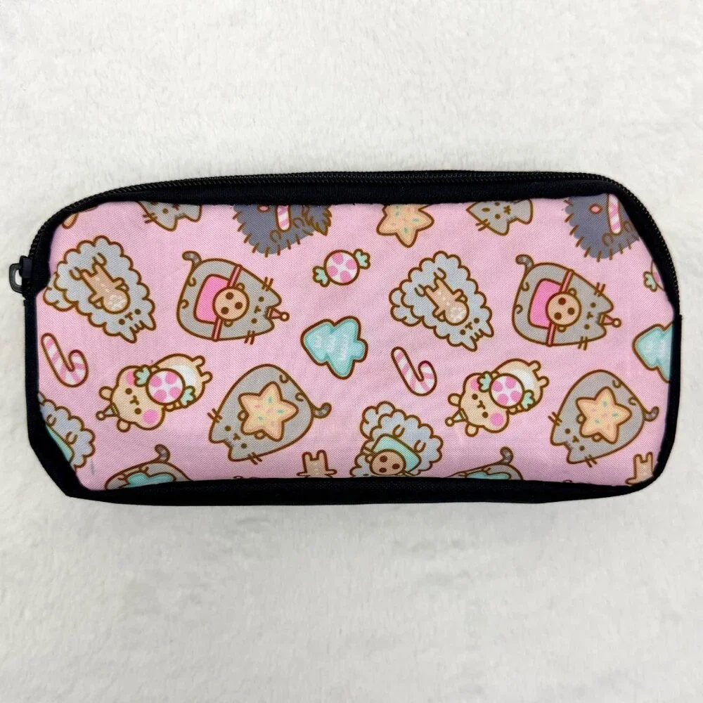 Pusheen Cat Cookies & Candy Canes Pencil Cosmetics School Supplies Zippered Case